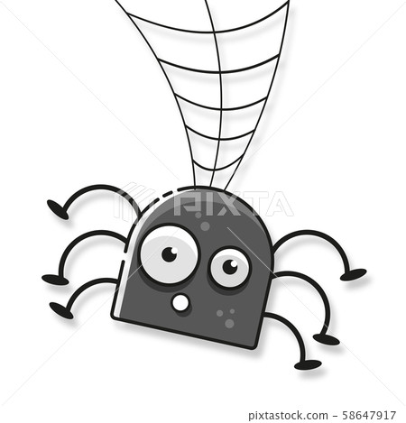 Isolated Spooky Spider Web In A Fun Way Vector 58647917