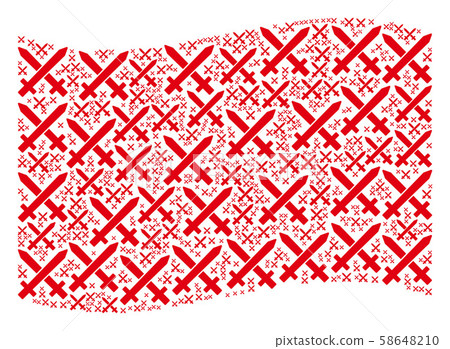Waving Red Flag Mosaic of Crossing Swords Items Waving Red Flag Mosaic of Crossing Swords Items 58648210
