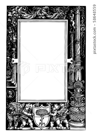 Albrecht Drer's Pirkheinmer Border, woodcut,  58648559