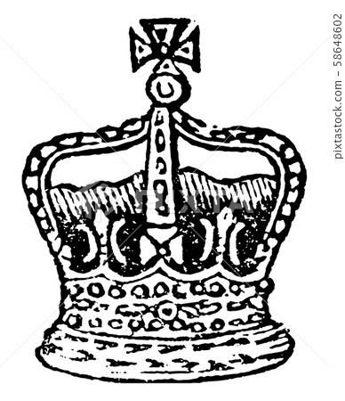 Crown Of The King Of England Vintage Engraving 插圖素材 圖庫