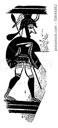 Mycenae is a Art on a Greek vase, vintage Mycenae is a Art on a Greek vase, vintage 58648862