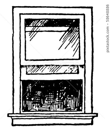 Open Single-hung Sash Window, other panes, Open Single-hung Sash Window, other panes, 58648886