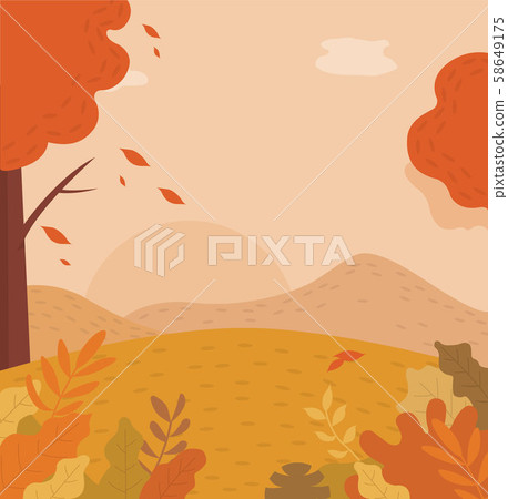 Background of flat autumn landscape vector -... - Stock Illustration ...
