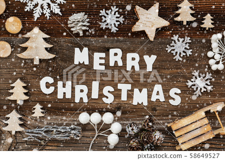 Wooden Christmas Decoration, Merry Christmas, Tree 58649527