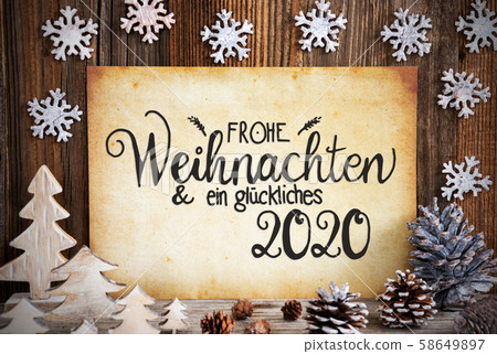 Old Paper, Christmas Decoration, Glueckliches 2020 Old Paper, Christmas Decoration, Glueckliches 2020 58649897