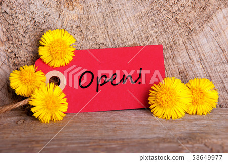 Red Label, Dandelion, English Text Open, Wooden Red Label, Dandelion, English Text Open, Wooden 58649977