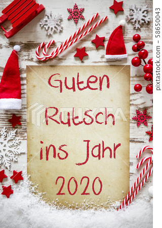 Bright Christmas Flat Lay, Guten Rutsch 2020 Means 58650043