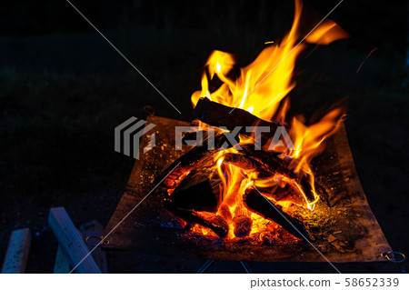 Camping material Bonfire burning fire 58652339