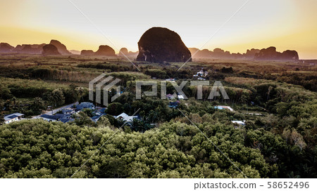 Landscape of  mountain  in krabi province Thailand . 58652496
