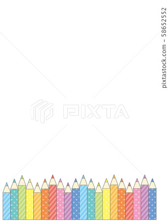 蠟筆彩色的鉛筆框架垂直 58652552