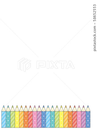 蠟筆彩色鉛筆框架2垂直 58652553