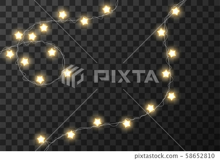Christmas lights isolated on transparent background, vector illustration Christmas lights isolated on transparent background, vector illustration 58652810