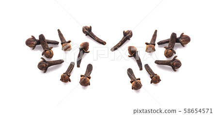 dry cloves on white background dry cloves on white background 58654571