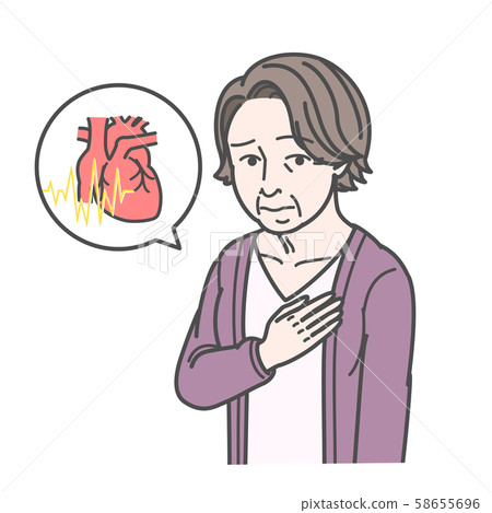Woman worried about heart Woman worried about heart 58655696