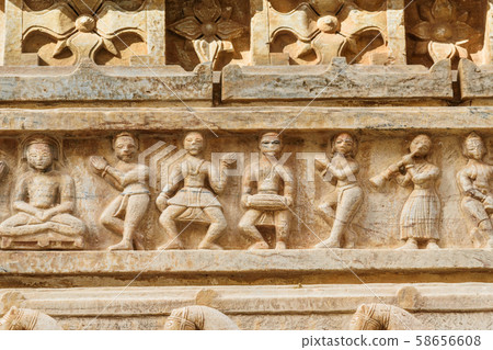 Decorative carving detail of Jagdish Temple in Decorative carving detail of Jagdish Temple in 58656608