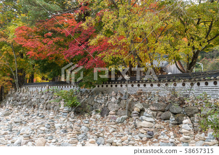 百丹寺,石塔,樹葉,秋天,仁濟,江原道 百丹寺,石塔,樹葉,秋天,仁濟,江原道 58657315