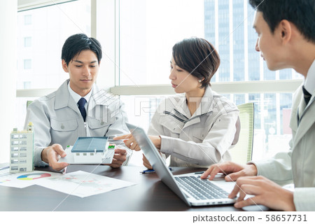 建築業會議辦公室總承包商企業形象 58657731