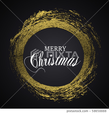 Merry Christmas gold glittering lettering design. - Stock Illustration ...