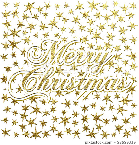Merry Christmas gold glittering lettering design. - Stock Illustration ...