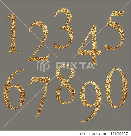 Set of metallic numbers.Vector golden numbers. Set of metallic numbers.Vector golden numbers. 58659357