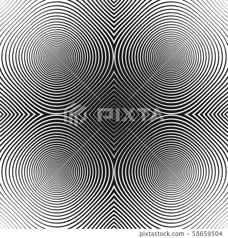 Black and white abstract modern concentric circles Black and white abstract modern concentric circles 58659504