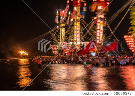 Kiriko festival and fireworks 58659572