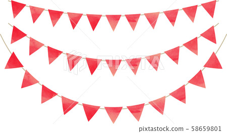 Flag_Triangle_Garland_Watercolor_Red 58659801