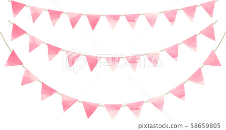 Flag_Triangle_Garland_Watercolor_Pink Flag_Triangle_Garland_Watercolor_Pink 58659805