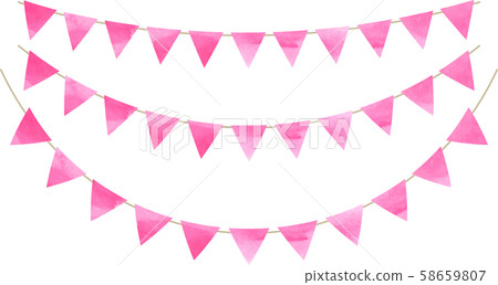 Flag_Triangle_Garland_Watercolor_Pink_Flag Garland Flag_Triangle_Garland_Watercolor_Pink_Flag Garland 58659807