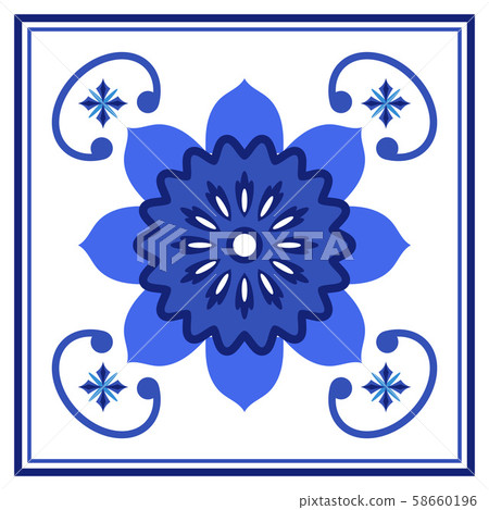 Azulejos portuguese traditional ornamental tile 58660196