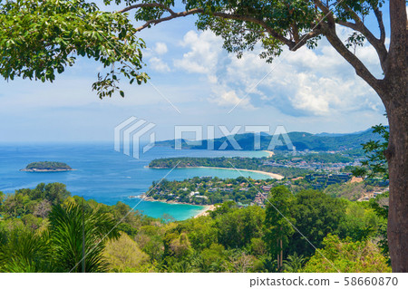 Aerial view of Patong beach, Phuket island and 58660870