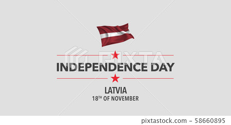 Latvia independence day greeting card, banner, vector illustration 58660895