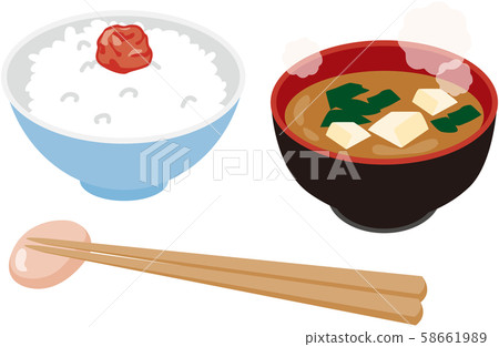 Rice miso soup 58661989