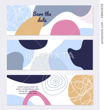 Creative wedding invitation vector colorful card template Creative wedding invitation vector colorful card template 58662656
