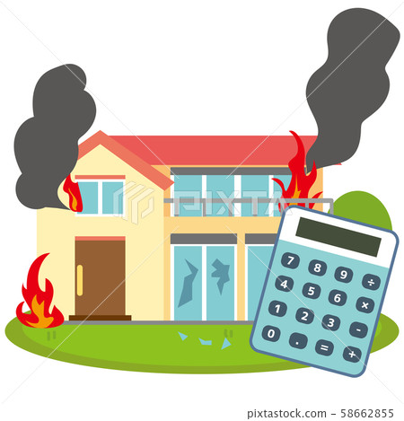 Image of calculating damage due to fire 58662855