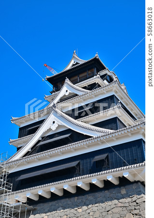 Kumamoto Castle restoration work Kumamoto Castle restoration work 58663018