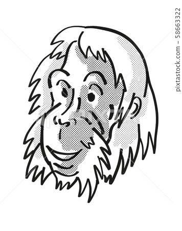 Sumatran Orangutan  Endangered Wildlife Cartoon 58663322