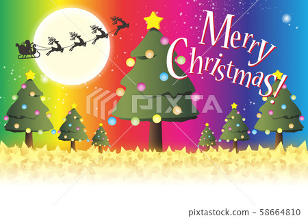 Illustration background material, message card, tree, fir tree, fun party, free, rainbow, rainbow color Illustration background material, message card, tree, fir tree, fun party, free, rainbow, rainbow color 58664810