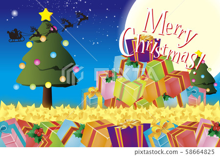 Vector illustration background, christmas party event material, tree, gift, decoration, free, blue Vector illustration background, christmas party event material, tree, gift, decoration, free, blue 58664825
