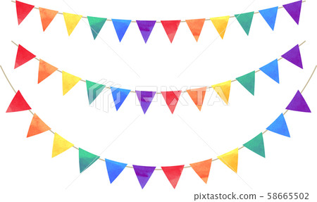 Flag_triangle_garland_watercolor_rainbow_rainbow_LGBT_rainbow flag 58665502