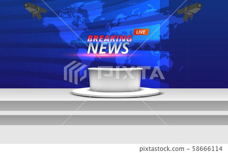 White Table And Lcds Background In The News Stock Illustration