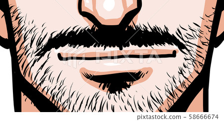 Mouth, male, beard, nasal hair, mole, hair, complex 58666674