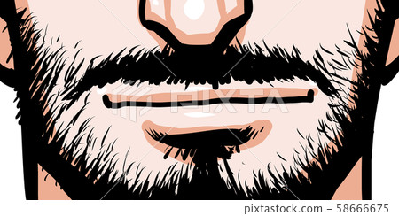 Mouth, male, beard, nasal hair, mole, hair, complex 58666675