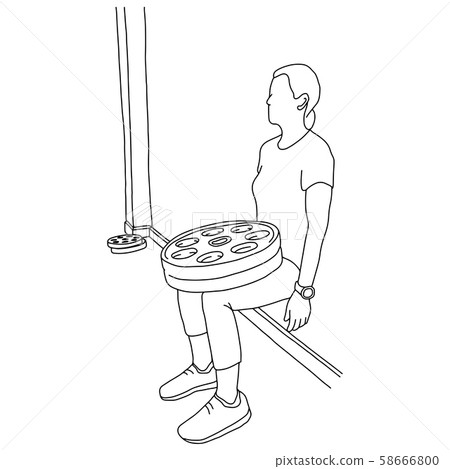 woman using equipment in gym vector illustration 58666800