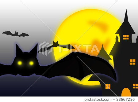  Halloween background illustration Bats close-up 58667256