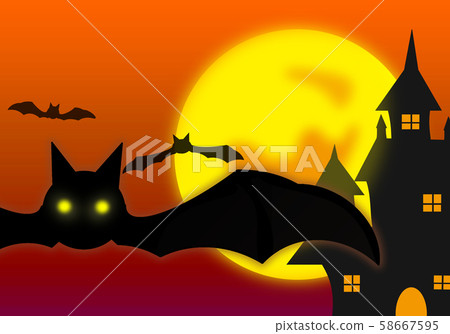  萬聖節背景圖蝙蝠特寫 58667595