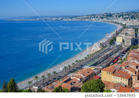 Nice cityscape, observatory to old town, southern french resort, southern french and mediterranean sea, pronade saint decree, france Nice cityscape, observatory to old town, southern french resort, southern french and mediterranean sea, pronade saint decree, france 58667695