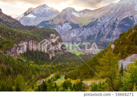 Kandersteg, mountains panorama, Switzerland 58668271