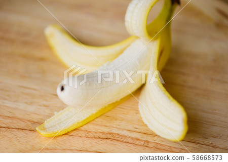 Banana peel - Close up of fresh ripe a banana Banana peel - Close up of fresh ripe a banana 58668573