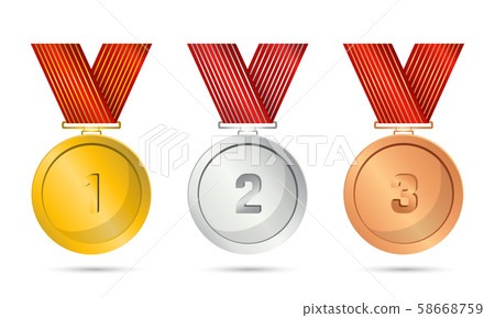 Realistic award medals. 58668759